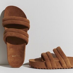 Varley Giles Quilted Suede Slides